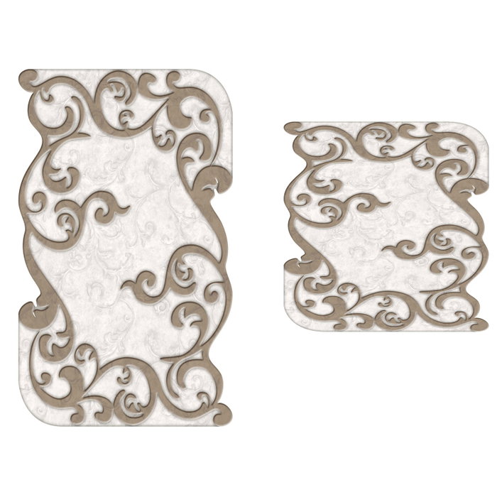 Mijölnir Juego de alfombras de baño beige y blanco